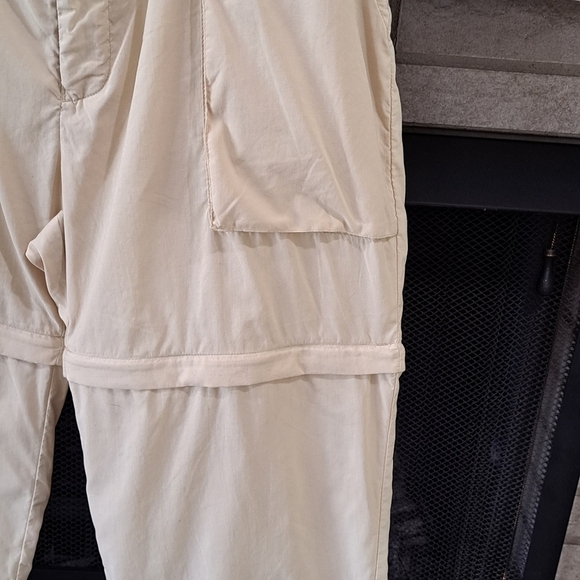 L.L. BEAN Men's Large Convertible Pants Zip Off Nylon Belted Tan 34" Waist Hike - Picture 7 of 12